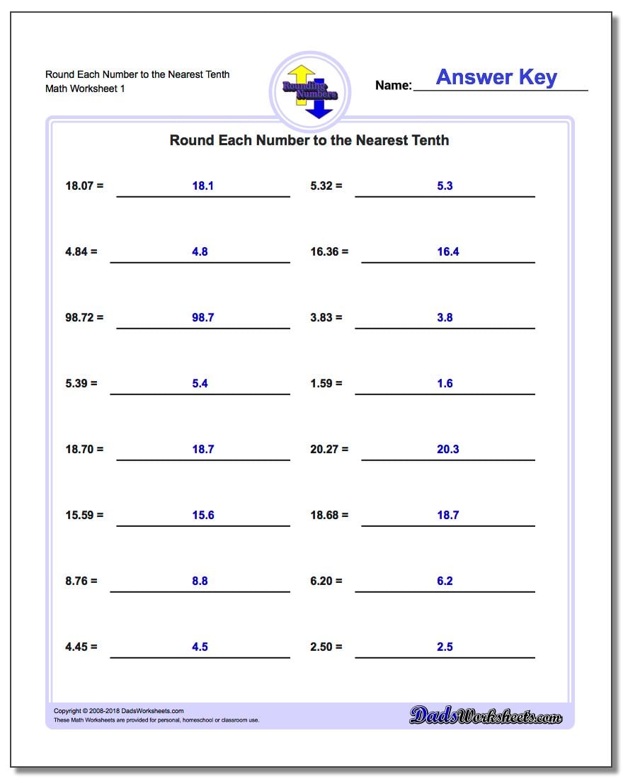 Rounding Decimal Numbers Worksheet - Promotiontablecovers Inside Rounding Decimals Worksheet 5th Grade