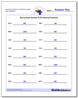 Round Each Number to the Nearest Hundred /worksheets/rounding-numbers.html Worksheet