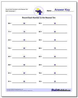 Rounding to the Nearest 10 and 100 Review Worksheets