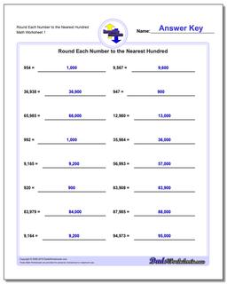 Round Each Number to the Nearest Hundred Rounding Numbers Worksheet