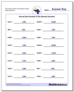 Round Each Number to the Nearest Hundred /worksheets/rounding-numbers.html Worksheet