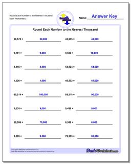 Round Each Number to the Nearest Thousand /worksheets/rounding-numbers.html Worksheet