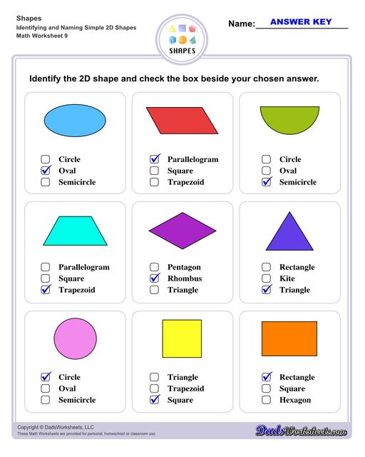 Shapes Names With Images Practice Chart 4DF  Kindergarten math activities,  Math for kids, Preschool math