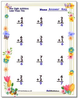 Spring Addition Worksheet