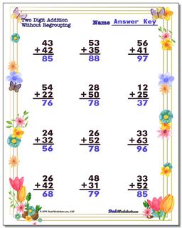 Spring Addition Worksheet