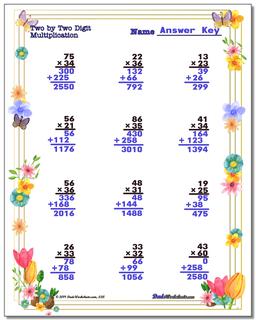 Spring Multiplication Worksheet