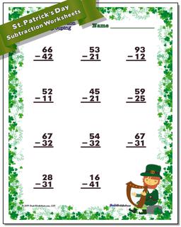 St. Patrick's Day Addition Worksheet