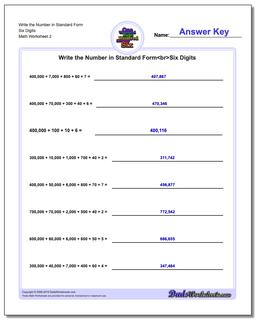 Write the Number in Standard Form Worksheet Six Digits /worksheets/standard-expanded-and-word-form.html