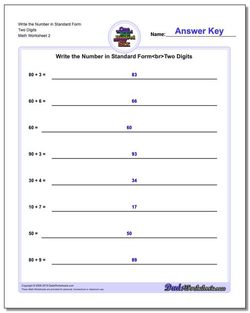writing numbers in standard and expanded form worksheets
