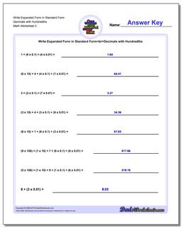 Write Expanded Form Worksheet in Standard Form Decimals with Hundredths /worksheets/standard-expanded-and-word-form.html