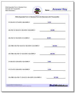 Write Expanded Form Worksheet in Standard Form Decimals with Thousandths /worksheets/standard-expanded-and-word-form.html