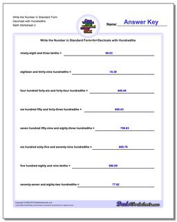 Write the Number in Standard Form Worksheet Decimals with Hundredths /worksheets/standard-expanded-and-word-form.html