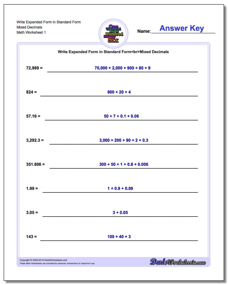 Write Numbers in Expanded Form