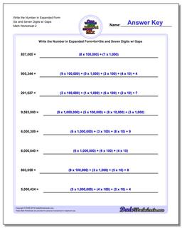 Write the Number in Expanded Form Worksheet Six and Seven Digits w/ Gaps /worksheets/standard-expanded-and-word-form.html