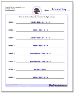Write the Number in Expanded Form Worksheet Six Digits w/ Gaps /worksheets/standard-expanded-and-word-form.html