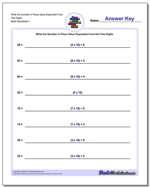 expanded form 4th grade worksheets
 Standard, Expanded and Word Form