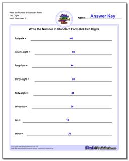 rewrite in standard form worksheet Standard, Expanded and Word Form: Write Word From in Standard Form