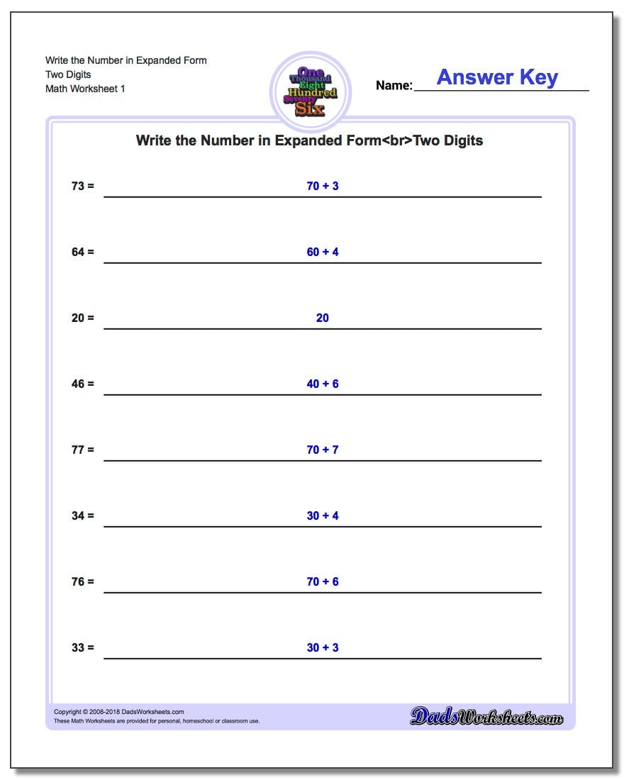 expanded form 3 digit number ordering numbers worksheets
 Standard, Expanded and Word Form