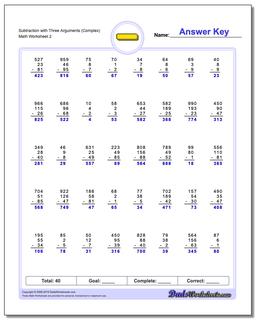 Subtraction Worksheets