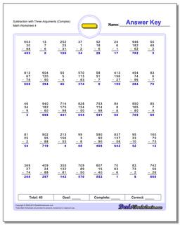 Subtraction Worksheets