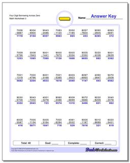 Subtraction Worksheets