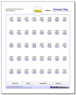 Subtraction Worksheets