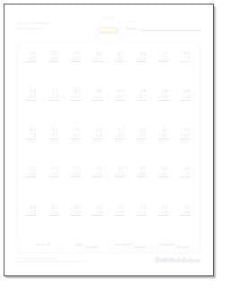 Printable subtraction worksheet with answer key
