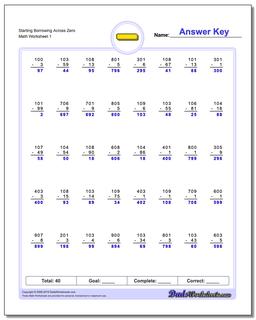 Subtraction Worksheets