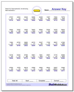 Subtraction Worksheets