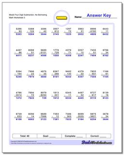 Subtraction Worksheets