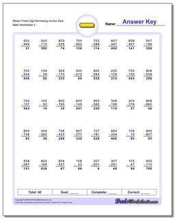 Subtraction Worksheets