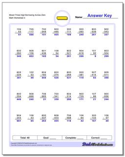 Subtraction Worksheets