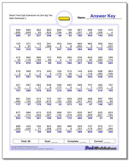 Subtraction Worksheets