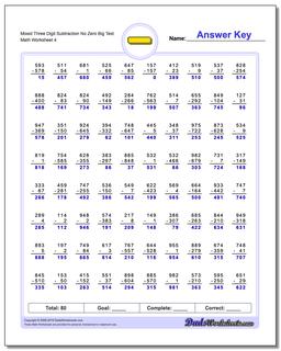 Subtraction Worksheets