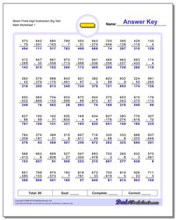 Subtraction Worksheets