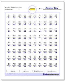 Subtraction Worksheets