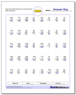 Subtraction Worksheets