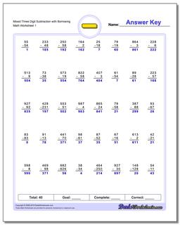 Subtraction Worksheets