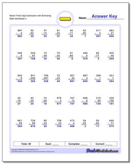 Subtraction Worksheets