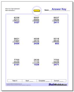 Subtraction Worksheets