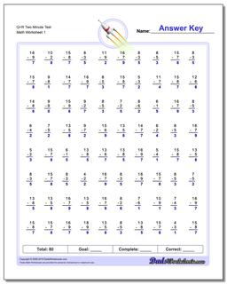 Subtraction Worksheets