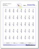 Subtraction Math Facts Worksheets