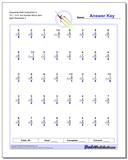 Subtraction Math Facts Worksheets