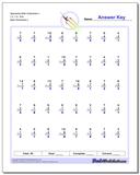 Subtraction Math Facts Worksheets