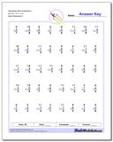 Subtraction Math Facts Worksheets