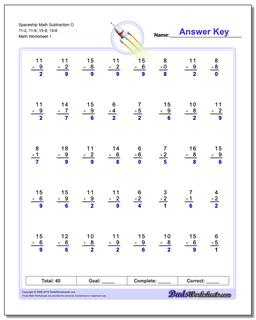 Subtraction Worksheets