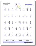 Subtraction Math Facts Worksheets