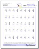 Subtraction Math Facts Worksheets