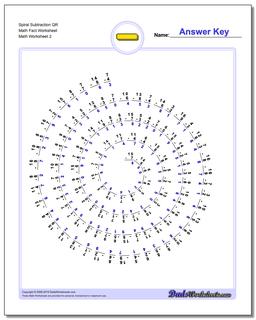 Spiral Subtraction QR Math Fact Worksheet /worksheets/subtraction.html