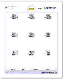 Subtraction Worksheets